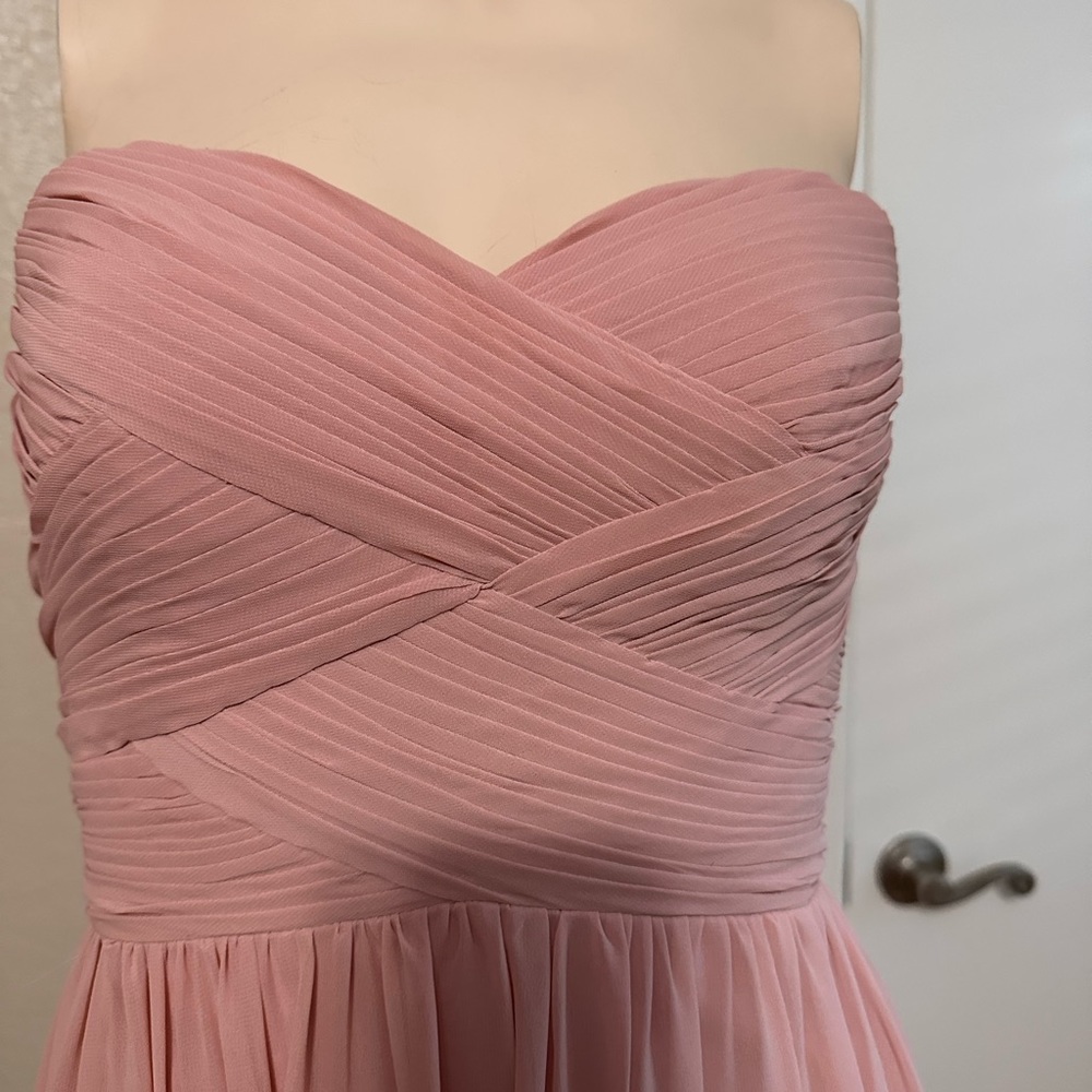 Revelry Blush Pink Strapless Bridesmaids Dress size 0